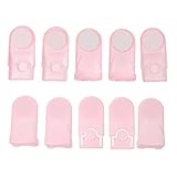 phenovo　5個　ベビー　引き出し　キャビネット　食器棚　冷蔵庫　ドア　コーナー　安全ロック　ストッパー　全2色 - ピンク