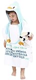 Infant Kids Animal Design Hooded Bath/Beach Poncho Towel Penguin by Bienvenu
