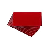 アスペクトPeel and Stick Backsplash Wild StrawberryガラスBacksplashタイルサンプルのキッチン、トイレ( 3 " x 6 "サンプル)