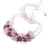 LUoemフラワーガールクラウンヘッドバンドブライダル花柄真珠のHalo花輪ガーランドウェディングパーティー祭