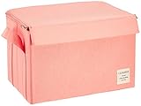 東洋ケース ストレリアナチュレ ケース 収納ボックス ふた付き Mサイズ 幅33×奥行22×高さ22cm ピンク ESTN-CBM-PK