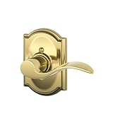 Schlage F170 ACC 605 CAM RH Camelot Collection Right Hand Accent Decorative Trim Lever, Bright Brass