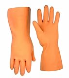 2308l Gloves Orange Stippr Lat by Custom Leathercraft