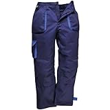 (ポートウエスト) Portwest コントラスト ワークウェア 作業服ボトムス 作業着ズボン 作業用パンツ トラウザーズ 男性用 (S) (ネイビー)