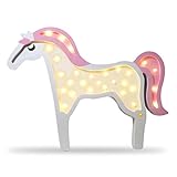 ナイトライト子供用ランプ、MysticalユニコーンLED Night Lightマーキー木製装飾アートデコ周囲光照明ランプ子供部屋装飾ホームデコレーション乾電池式13 " x 10 " ピンク JK