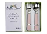 Golden Rabbit Enamelware Pink Baby Toddler Kid Flatware Set by Peter Rabbit