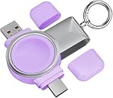 AORRIKI 2 in 1 for Apple Watch用 充電器 USB-C と USB-A アップルウォッチ 充電器 ケーブル不要 磁気 無線 ポータブル 持ち運び便利 ワイヤレス 急速 Apple Watch Series 11/10/9 8/7/6/5/4/3/2/1/ SE3/2/1 Ultra 3/2/1/全機種に対応 (パープル)