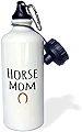 ローズWB _ 154041 _ 1 " Horse mom-forメスEquus所有者とGirl Equine lovers-enthusiasts-brown Horseshoe "スポーツウォーターボトル、21オンス、ホワイト