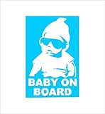 ノーブランド 青 サングラス BABY ON BOARD シール ステッカー デカール