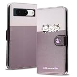 Reddylin 対応 Google Pixel 8A ケース 手帳型 スマホケース Pixel8A グーグルピクセル8A ケース 手帳型 かわいい猫 Google Pixel8A ケース 手帳型 全面保護 Pixel 8A カバー カード収納 Pixel8aケース 手帳型 スタンド機能 Googleピクセル8A ケース 手触りが良い ピクセル8A ケース 手帳型 耐衝撃-ライトコーヒーカラー