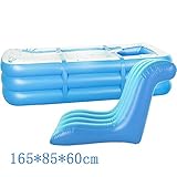 GYP 厚い大きなインフレータブルバスタブカップルバレルポータブルプラスチック折りたたみバスタブ子供大人の洗面所厚い厚い暖かいバスのバレルを維持 ( 色 : 青 )