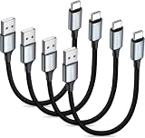 USB Type C ケーブル 20cm 短い 4本セット タイプC ケーブル 0.2M 最大3A USB-A to USB-C 20センチ 高耐久ナイロン編み USB-C 機器に対応 USB C Cable