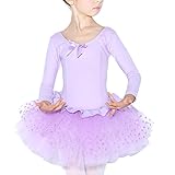 Zhhlaixing 高品質の Girls Long Sleeves Leotard Ballet Dress Kids Princess Dancing Skirt 2 Colors