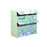 DIY靴ラックモジュラー収納ボックスプラスチック製キャビネット6棚の本棚キャビネットクローゼット黒 (Color : Green)