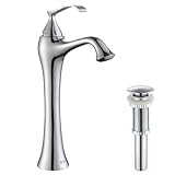 Kraus KEF-15000-PU-10CH Ventus Single Lever Vessel Bathroom Faucet with Pop Up Drain Chrome by Kraus