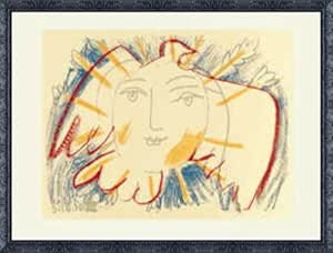 Amazon Co Jp ポスター パブロ ピカソ 平和の顔 額装品 デコラティブフレーム ブラック ホーム キッチン