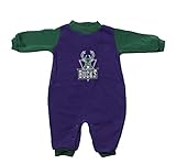 ミルウォーキーバックスNBAベビー男の子Infantsフリースカバーオール、パープル&グリーン 6-9 Months