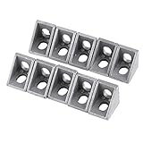 Akozon L形状コーナーブラケットアルミ合金直角ブレースファスナー20x20mm 10個セット
