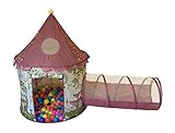 Designer Princess Castle Play Tents for Girls w/ Sunroof & Tunnel - Unique Pop Up Kids Play Tent for