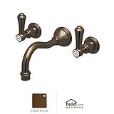 Rohl u.3793lsp-2 Georgian Era壁マウント浴室蛇口with磁器Capped、 U.3793LSP-EB-2 1