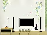 Pop Decors PT-0045-Va Beautiful Wall Decal Cat and Vine [並行輸入品]