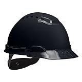 3M Hard Hat with UVicator H-712V-UV, Vented, 4-Point Ratchet Suspension, Adjustable, Black (Pack of 