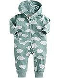 [Vaenait Baby] 6-24ヶ月ベビー服長袖ロンパース カバーオール 男の子フード付き Hoodie Cloud Blue L