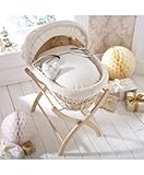 Izziwotnot Cream Premium Gift on Natural Wicker Moses Basket by Izziwotnot