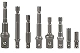 電動ドリル用ソケットアダプターセット 8本セット 差込角 1/4"(6.35mm)　3/8"(9.53mm) 1/2"(12.7mm)