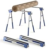 2台ソーホース 折りたたみ1200kgの耐荷重 高さ調節6段階可能 作業台 木工作業台 テーブル ソーホースセット DIY 木材のこぎり台 高さ72.6～90cm 裁断 切断 簡易作業台 滑り止め 作業机 ワークテーブル 2台1組 (ブルー)