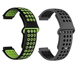 for GARMINガーミン Foreathlete 235J 230J ベルト バンド 2色セット 交換バンド 交換ベルト 互換品 シリコン スポーツバンド アクセサリー 通気性に優れ Foreathlete 735XTJ 220J 230J 235J 620J 630J Approach S20 S5 S6対応 (TYPE-B)