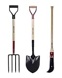 Kylin Garden Tool Kits - Including 13 guage round point gardening shovel / 4 Tine Spading Forking /D