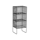 ストレージラック鍛鉄床リビングルーム書棚現代ミニマルベッドサイドストレージラックベッドルームシェルフ (色 : 黒)