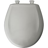 Bemis 200SLOWT 162 Slow Close Sta-Tite Round Closed Front Toilet Seat, Silver by Bemis