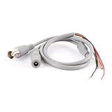 uxcell ビデオ電源ケーブル メスプラグ　グレー　CCTV DC2.1x5.5mm BNC