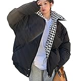 [1/2plus] [ニブンノイチプラス] ブルゾン ジャケット コート 綿 入り 中綿 キルティング チェック レディース (L, 黒)