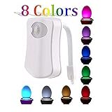 Simplyシルバー – Motion Activatedトイレ夜ライトボウルバスルームLED 8色ランプセンサーライト