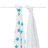 [正規輸入品](エイデンアンドアネイ)aden+anais モスリンスワドル おくるみ 2枚組/5.ネオンブルー