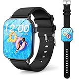 【2025新登場AMOLED大画面】スマートウォッチ Smart watch 通話機能付き Bluetooth5.3 高精度1.85" Twitter/Line/SMSなどメッセージ通知 DIY 運動モード GPS機能 音声アシスタント 電卓 音楽制御 明るさ調整 天気予報 目覚まし時計 生活防水 遠隔カメラ 長持ちバッテリー 軽量 メンズ レディース 誕生日 ギフト プレゼント (ブラック)