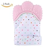 FuCaiLai Baby Teething Mitten Soothing Relief Pain Hand Glove Teether Safe Food Grade Silicon Soundi