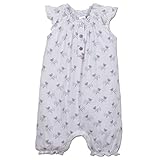 フェザーベビーガールズ服ピマコットンエンジェルスリーブワンピースShortie Sunsuitバブルベビーロンパース 6-9 months
