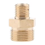 FLAMEER カップリング　全9サイズ　圧力ワッシャー　ホースアダプタ　高圧洗浄機用　クイックコネクタ　真鍮　 - 22mm M to 14mm M