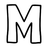 一文字からの M Anthology-Outline フォント Sサイズ 3cm×3cm 一文字からの ステッカー mojis-antho0Sm-ds