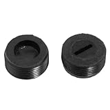 uxcell　ブラシホルダーキャップ　 カーボン　スレッド　ブラック　2個入れ