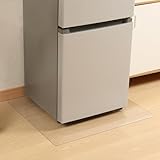 XinGe 冷蔵庫 マット PVCキズ防止 凹み防止 床保護シート 60x65cm PVC透明冷蔵庫マット 厚さ2mm 耐震マット フローリング 傷防止下敷 国内正規一年保証 (透明(2.0mm), 60x65cm)