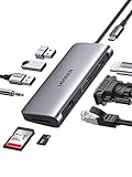 UGREEN USB C ハブ 10-in-1 USBハブ Type-C 4K HDMI& VGA出力 100W Power Delivery 1Gbps ギガビットイーサネット LAN ポート3*USB 3.0ポート 3.5mmポート SD/MicroSDカードリーダースロット搭載 ドッキングステーション MacBook Pro iPad Pro iMac Dell HPなど対応