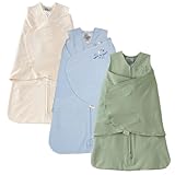 Halo 100% Cotton SleepSack Swaddle - 3-Pack, Cream/Baby Blue/Sage, Newborn by Halo