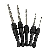 5本クイックチェンジドリルビットセット六角シャンクメトリック2mm - 6mmツイストドリルビット鋼板ホールカッタードリルHSS 6542コアドリルビット