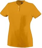 Augusta Sportswear Girls ' Wicking 2つボタンSoftball Jersey M ゴールド
