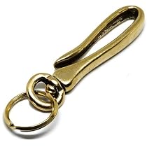 Amazon.co.jp: [BRASS STORE] 真鍮 ツリバリフック キーリング 回転式